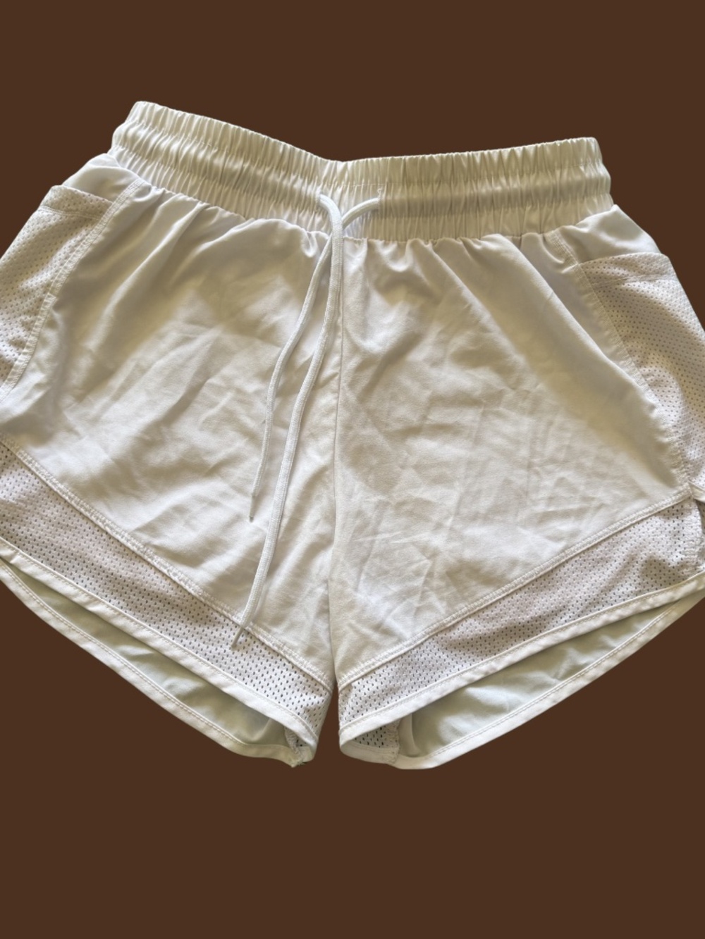 Women’s White Athletic Running Shorts Size Small Lightweight Breathable Workout